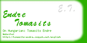 endre tomasits business card